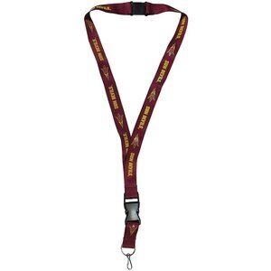NCAA Arizona State Sun Devils Maroon 1 Sided Lanyard with Clips 23" Long 1" Wide
